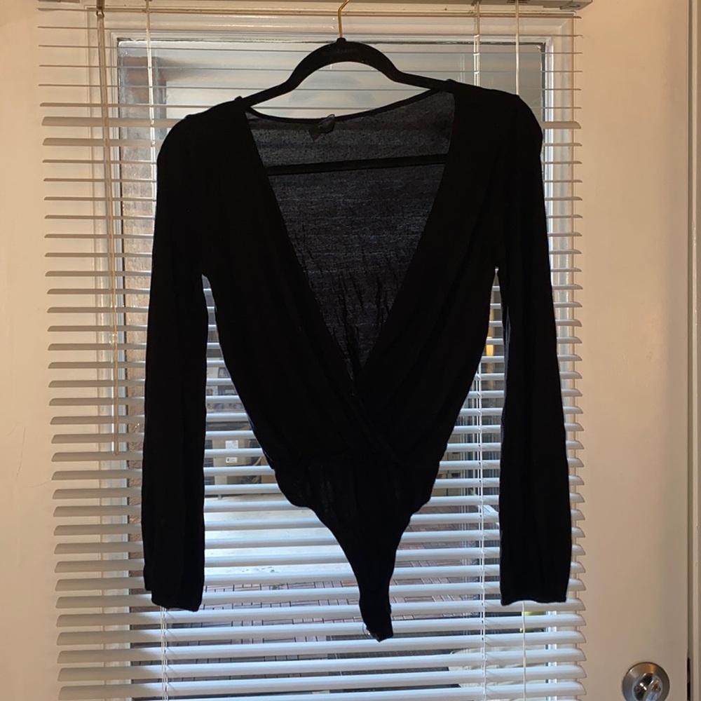 Black low cut body suit